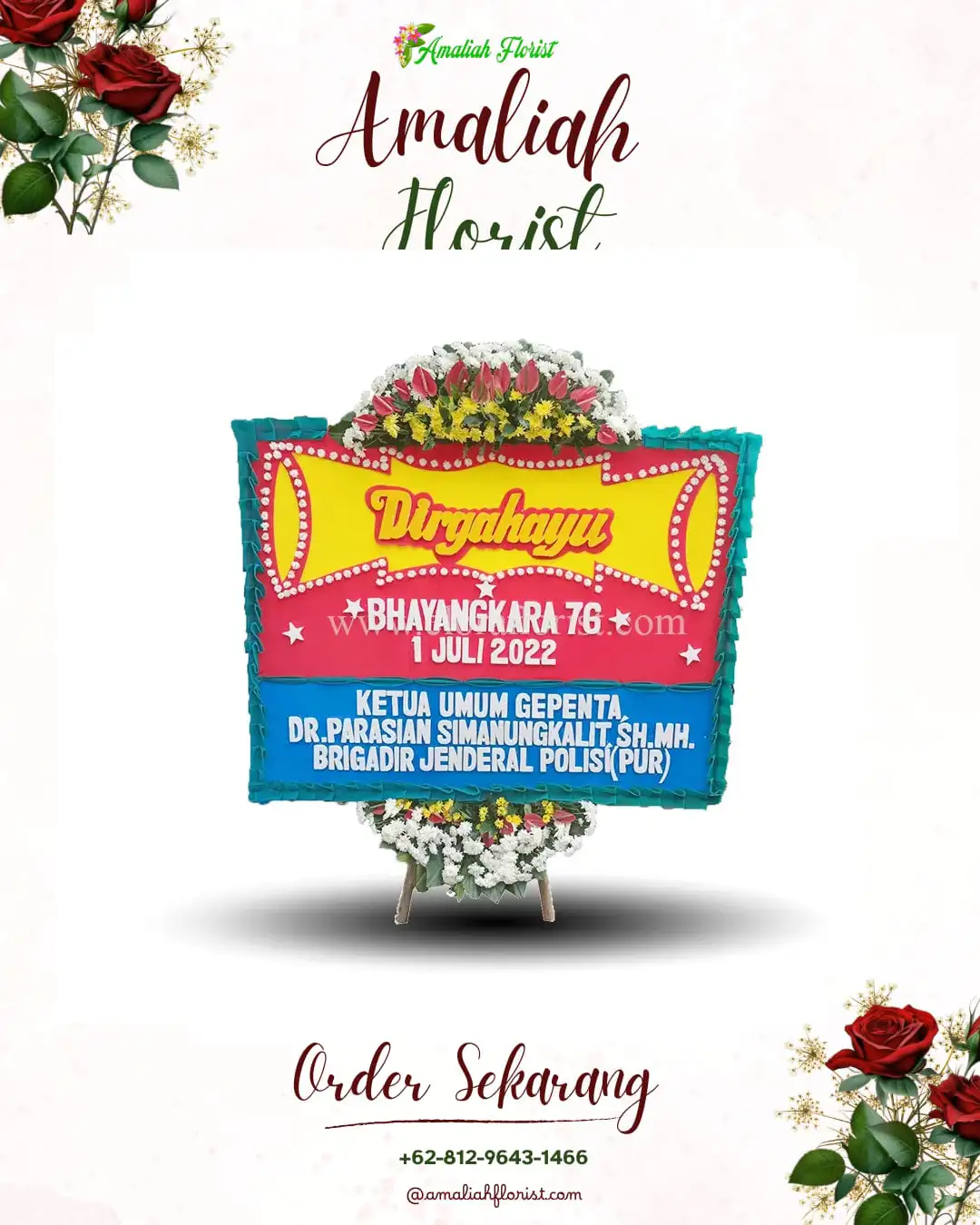 Papan Bunga HUT Ulang Tahun Bambu Apus